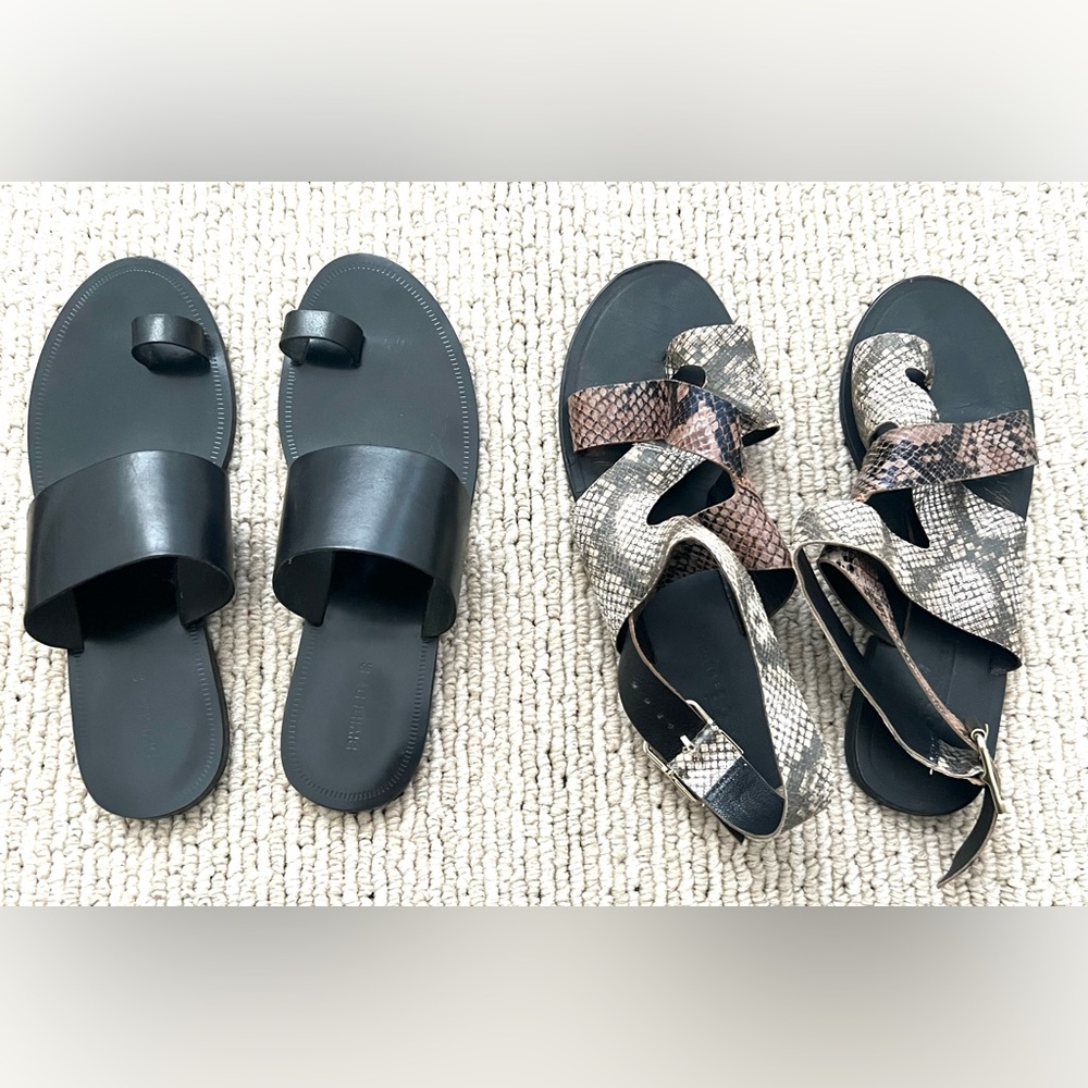 Sandal Bunndle: H&M Slides & ASOS leather snake skin wrapped Sandal 2/$25